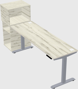 Single motor electric desk w/cabinet