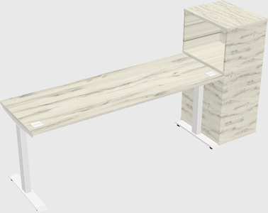 Single motor electric desk w/cabinet