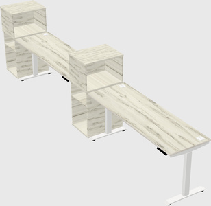 Single motor electric desk w/cabinet