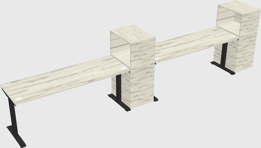 Single motor electric desk w/cabinet