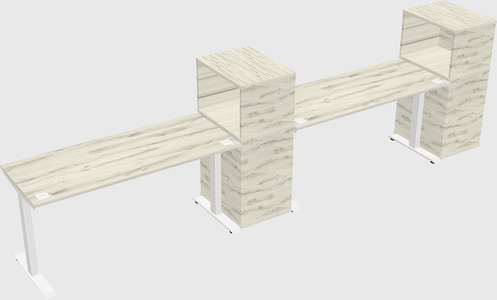 Single motor electric desk w/cabinet