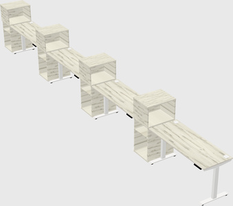 Single motor electric desk w/cabinet
