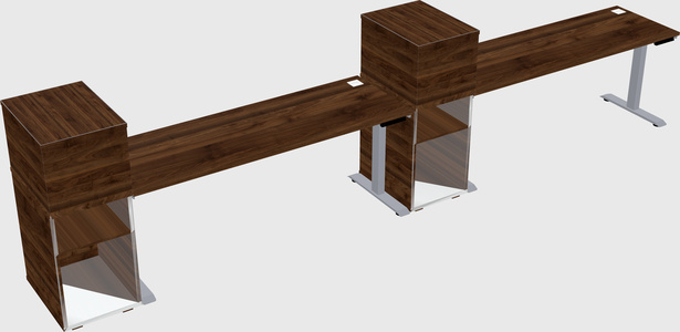 Single motor electric desk w/cabinet