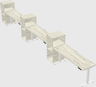 Single motor electric desk w/cabinet