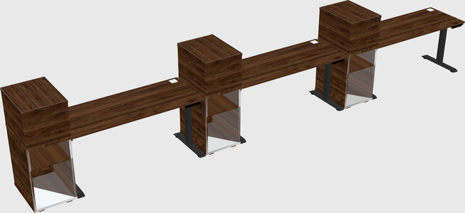 Single motor electric desk w/cabinet