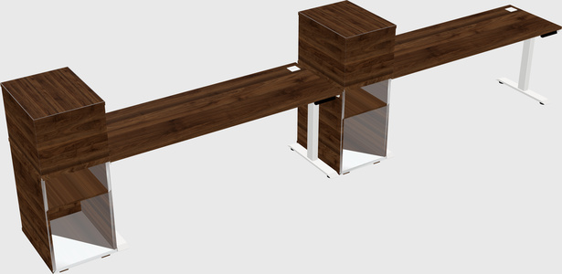 Single motor electric desk w/cabinet