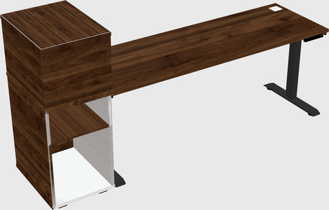 Single motor electric desk w/cabinet