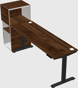 Single motor electric desk w/cabinet