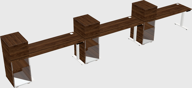 Single motor electric desk w/cabinet