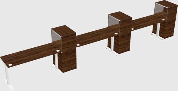 Single motor electric desk w/cabinet