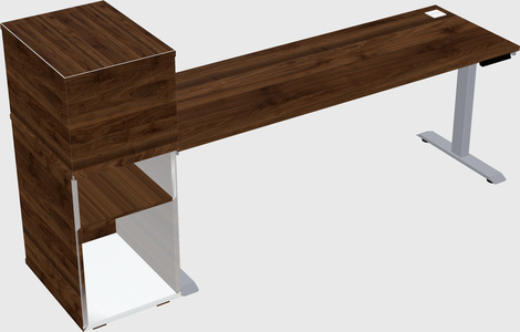 Single motor electric desk w/cabinet