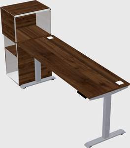Single motor electric desk w/cabinet