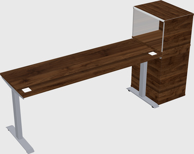 Single motor electric desk w/cabinet