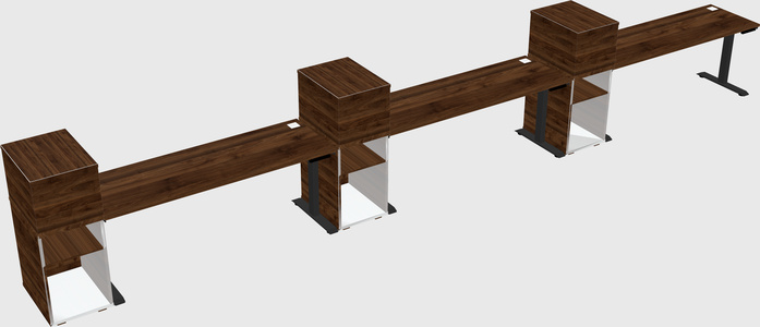 Single motor electric desk w/cabinet