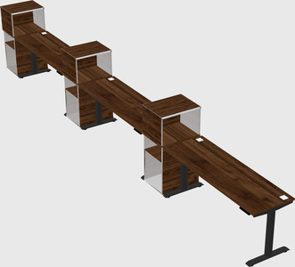Single motor electric desk w/cabinet