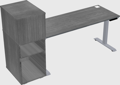 Single motor electric desk w/cabinet