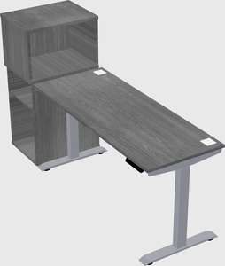Single motor electric desk w/cabinet