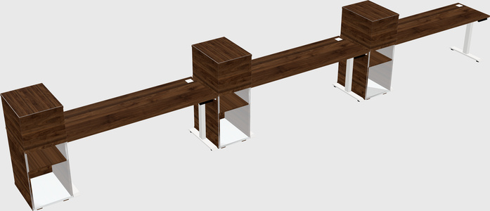 Single motor electric desk w/cabinet