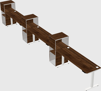 Single motor electric desk w/cabinet