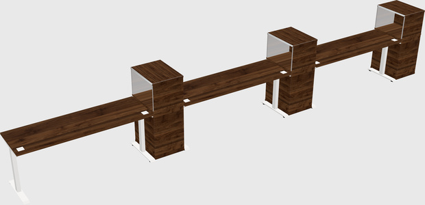Single motor electric desk w/cabinet