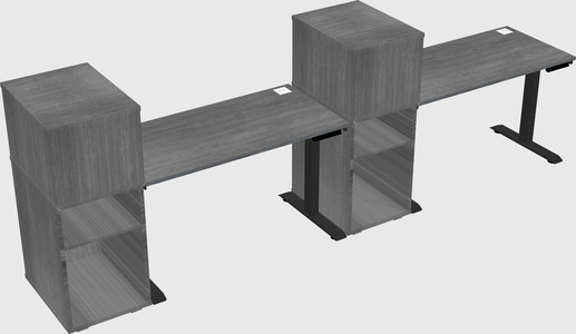Single motor electric desk w/cabinet