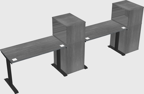 Single motor electric desk w/cabinet