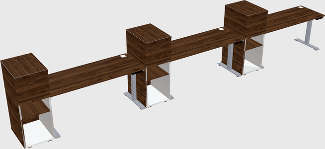 Single motor electric desk w/cabinet