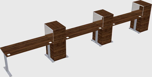 Single motor electric desk w/cabinet