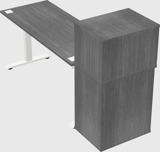 Single motor electric desk w/cabinet