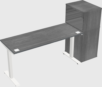 Single motor electric desk w/cabinet