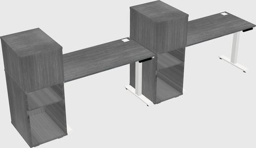 Single motor electric desk w/cabinet