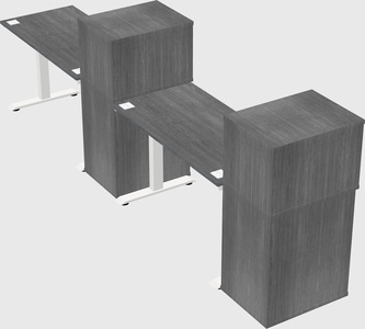 Single motor electric desk w/cabinet