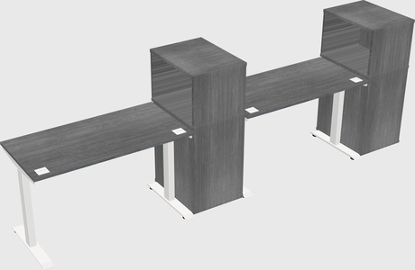 Single motor electric desk w/cabinet