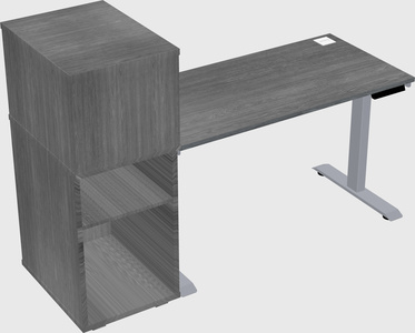 Single motor electric desk w/cabinet