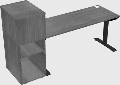 Single motor electric desk w/cabinet