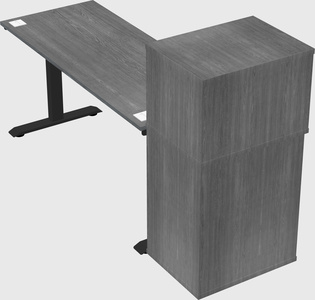 Single motor electric desk w/cabinet