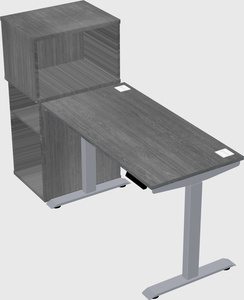 Single motor electric desk w/cabinet