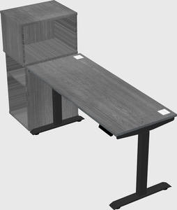 Single motor electric desk w/cabinet