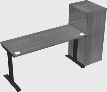 Single motor electric desk w/cabinet