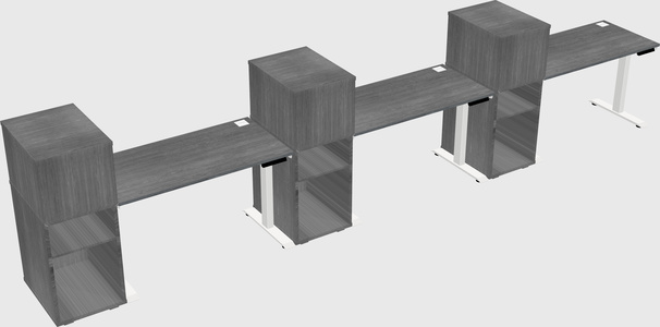 Single motor electric desk w/cabinet