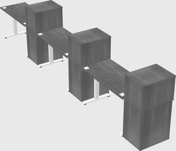 Single motor electric desk w/cabinet