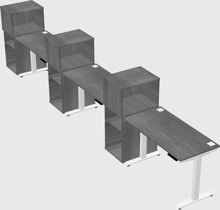 Single motor electric desk w/cabinet