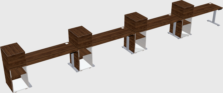 Single motor electric desk w/cabinet