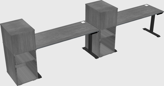 Single motor electric desk w/cabinet