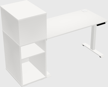 Single motor electric desk w/cabinet