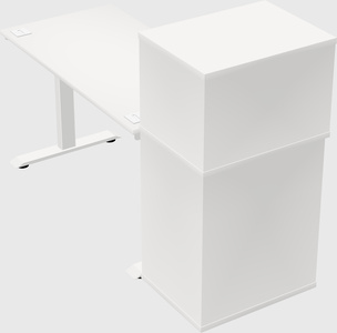 Single motor electric desk w/cabinet