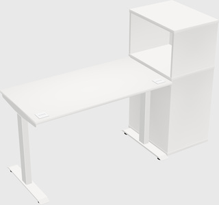 Single motor electric desk w/cabinet