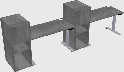Single motor electric desk w/cabinet