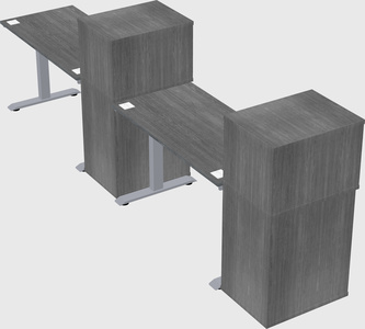 Single motor electric desk w/cabinet