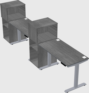Single motor electric desk w/cabinet